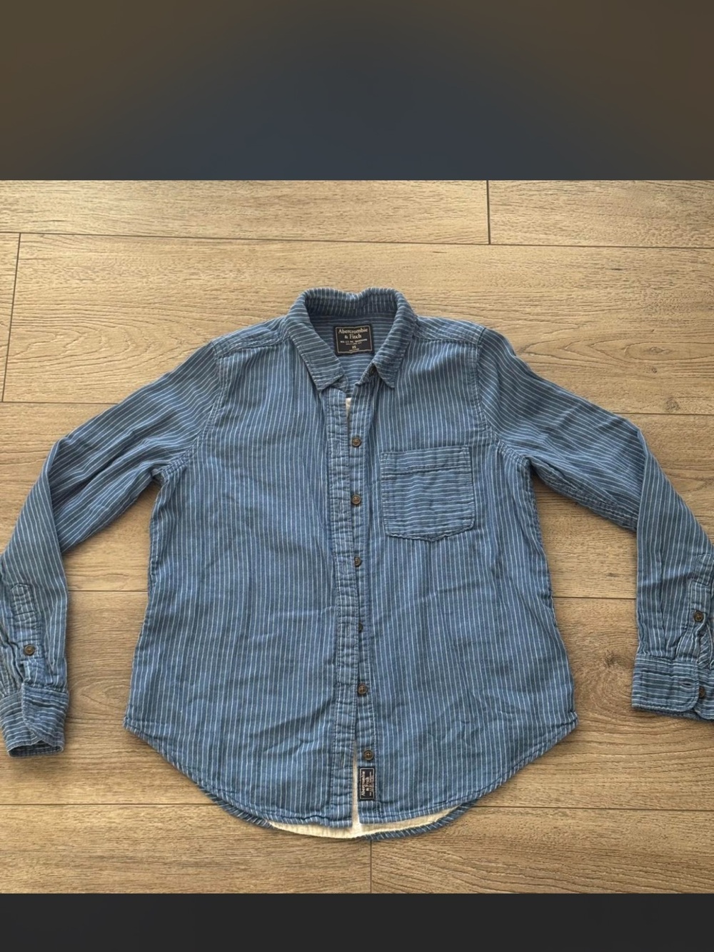 Abercrombie & Fitch Blue Pinstripe Button-Down Shirt